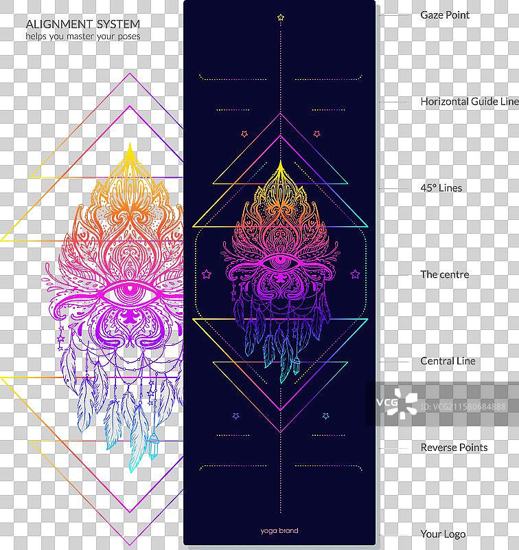 瑜伽垫设计模板对齐图片素材