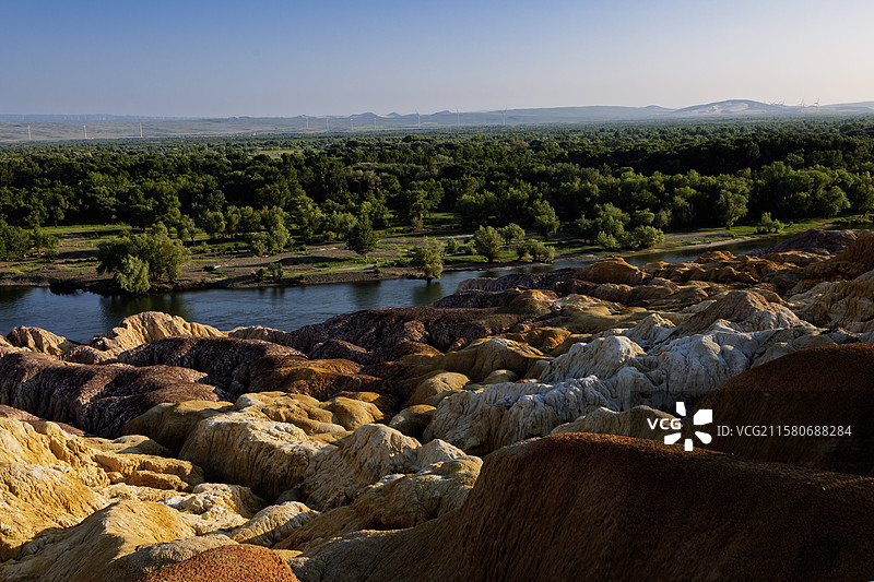 额尔齐思河五彩滩图片素材