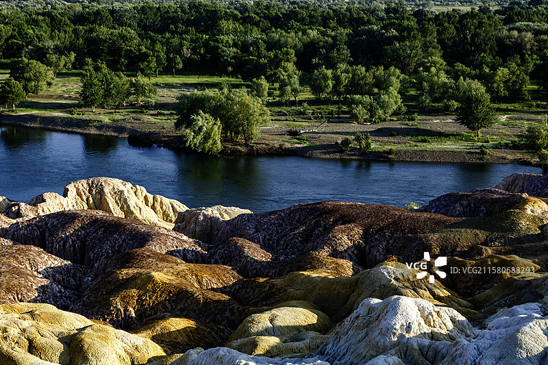 额尔齐思河五彩滩图片素材