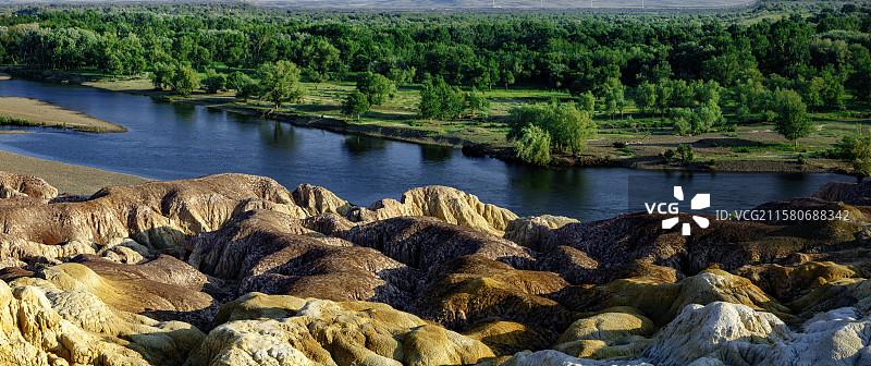 额尔齐思河五彩滩图片素材