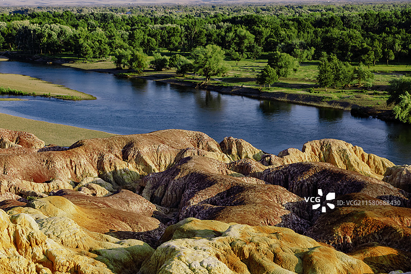 额尔齐思河五彩滩图片素材