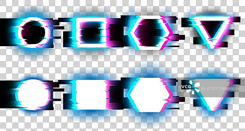 各种画面的故障和数字噪音效果图片素材