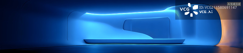 【AI数字艺术】蓝光智台图片素材