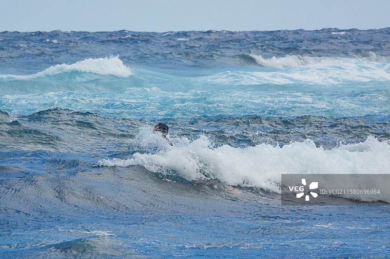 夏威夷旅行 - 大岛风情, 黑沙滩冲浪图片素材