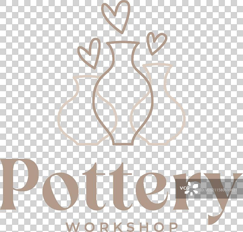 极简主义陶瓷线条艺术标签logo图片素材