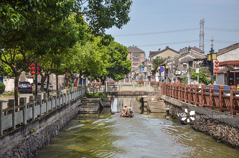 宁波镇海清水湖村；小桥流水人家图片素材