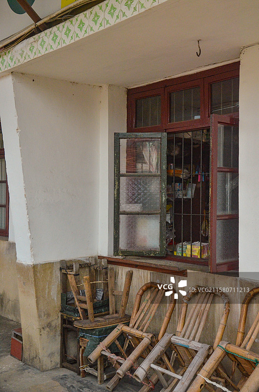 宁波镇海清水湖村；怀旧古村图片素材