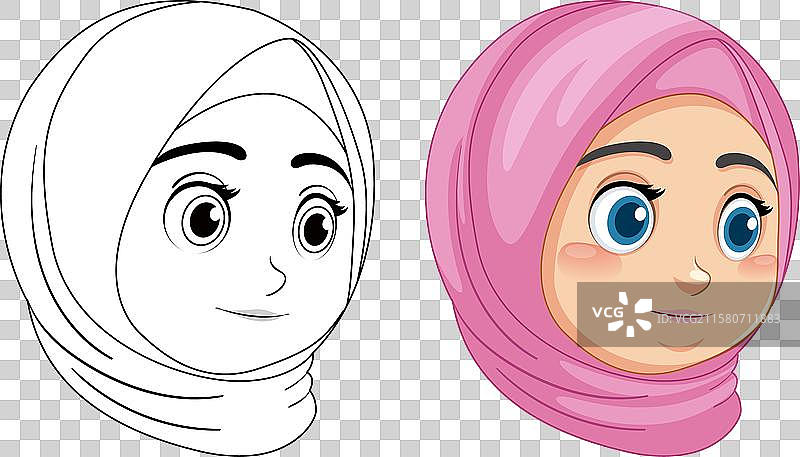 穆斯林女孩角色图片素材