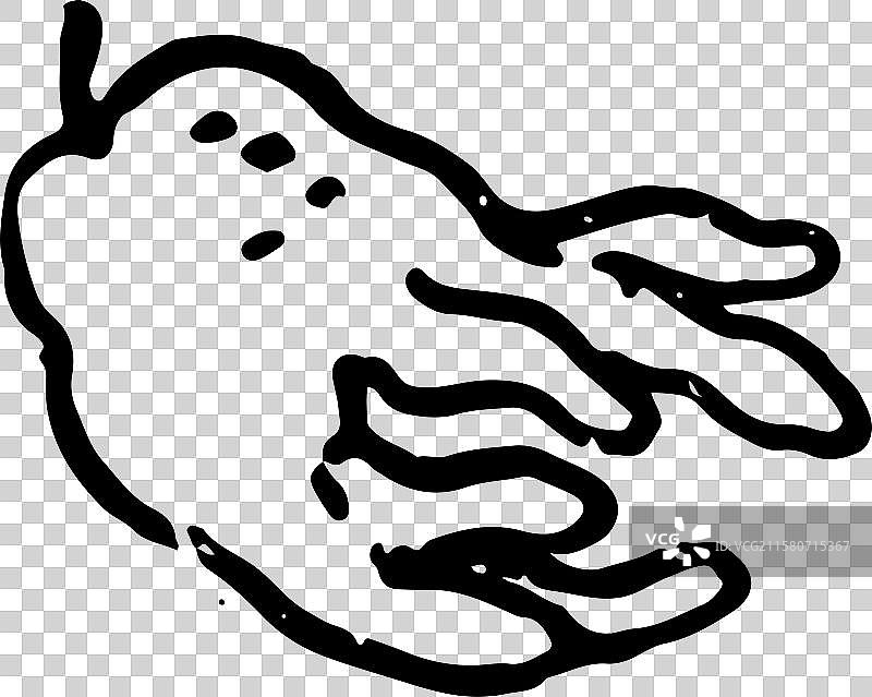 黑白 简笔画 佛手柑图片素材