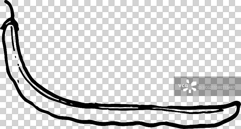 黑白 简笔画 豆角 豇豆角图片素材