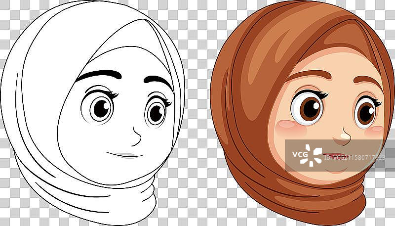 穆斯林女孩角色图片素材