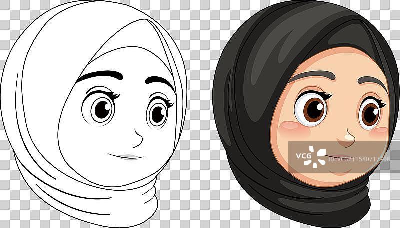 穆斯林女孩角色图片素材