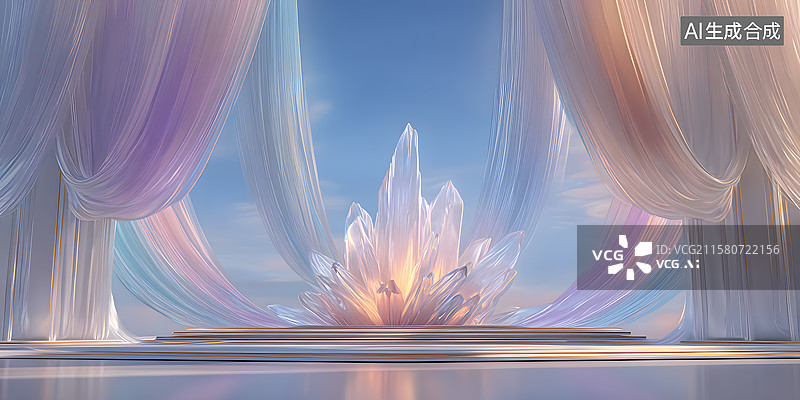 【AI数字艺术】晶簇幻境背景图片素材