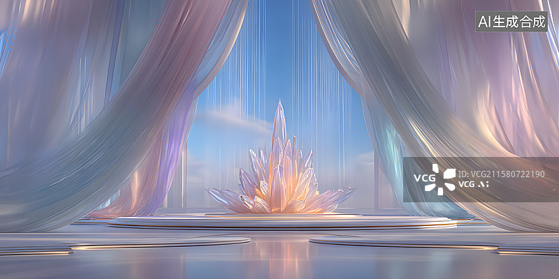 【AI数字艺术】晶簇幻境背景图片素材