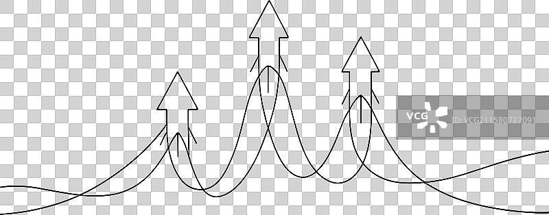 一幅简单的线条画，展示箭头向两个方向移动图片素材