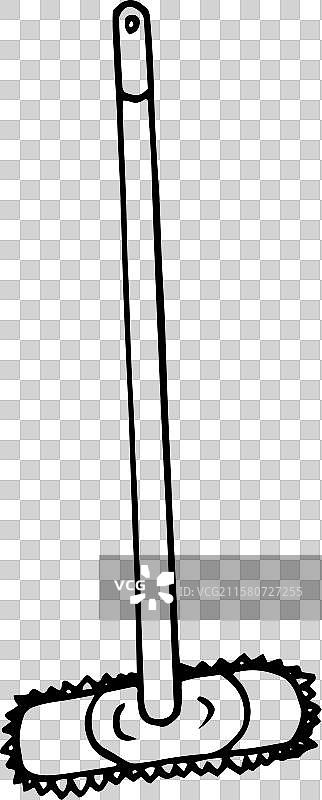 手绘涂鸦风格的拖把图片素材