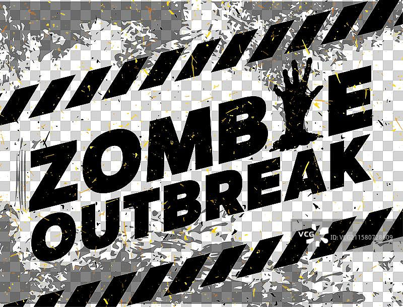 万圣节僵尸怪物爆发警告注意图片素材