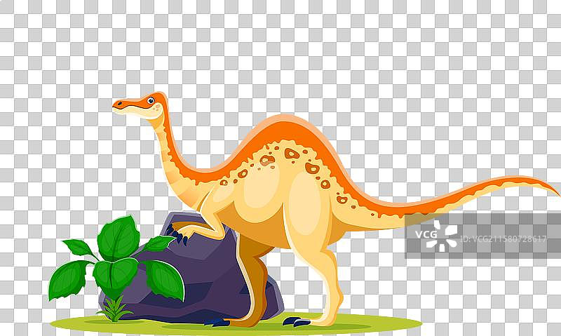 卡通史前恐龙角色——恐爪龙图片素材