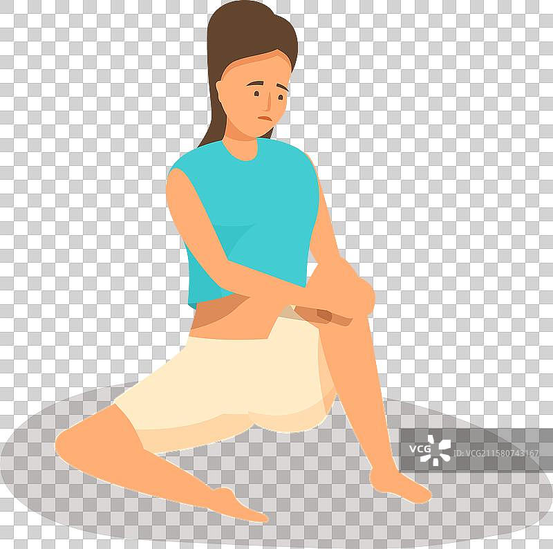 年轻女性在锻炼后膝盖疼痛图片素材