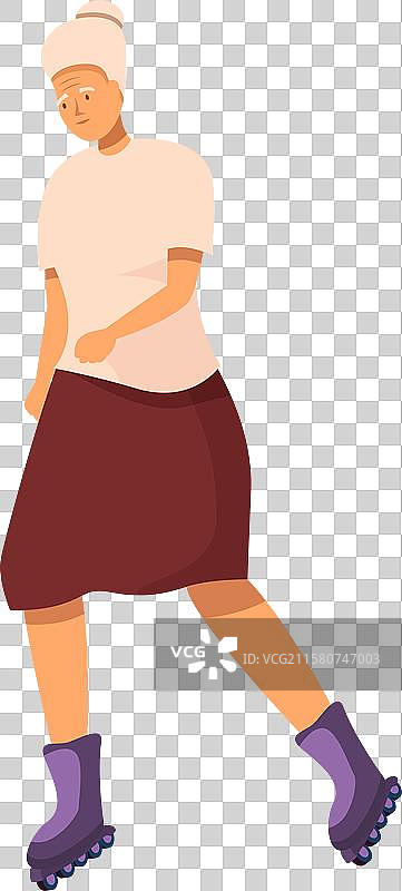 年长女性在滑旱冰，享受积极的生活方式图片素材