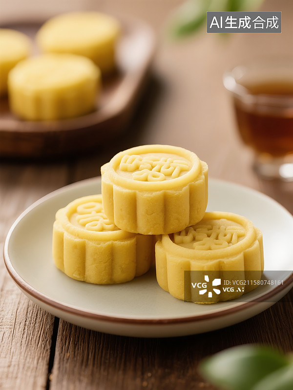 【AI数字艺术】绿豆糕点，解暑绿豆糕图片素材