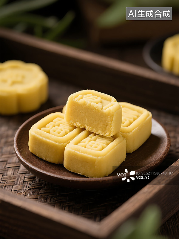 【AI数字艺术】绿豆糕点，解暑绿豆糕图片素材