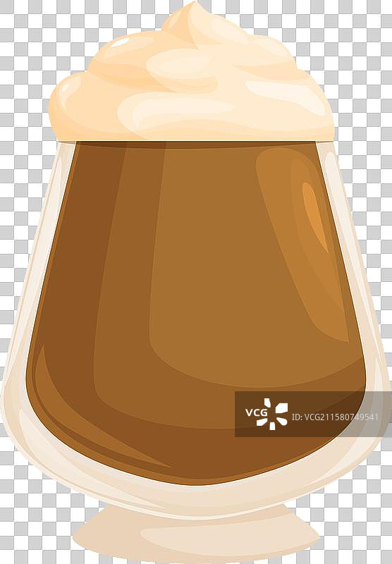 美味的咖啡鸡尾酒，上面有奶油。图片素材