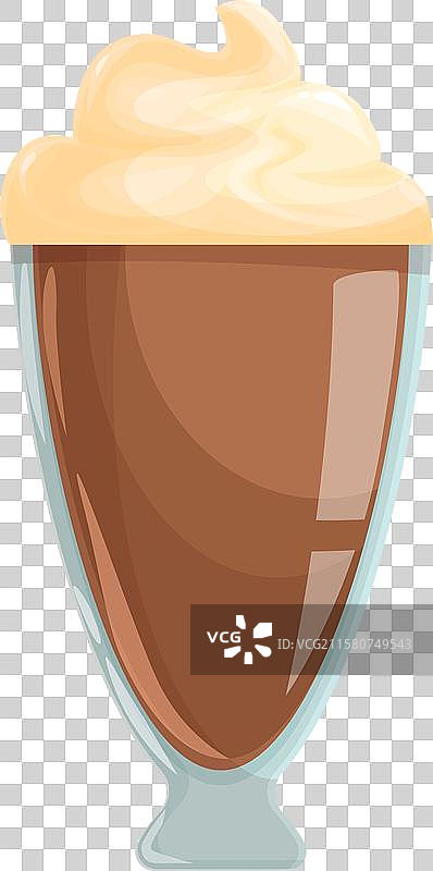 高杯巧克力奶昔，上面装饰着奶油图片素材
