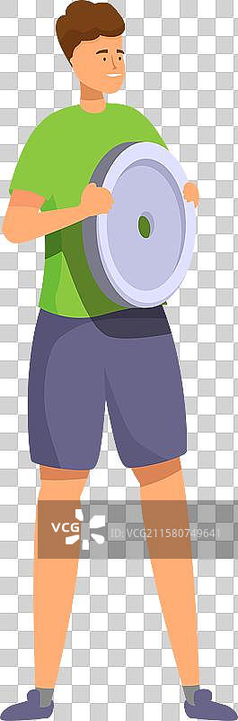 年轻运动员正在举重，展示他的力量图片素材