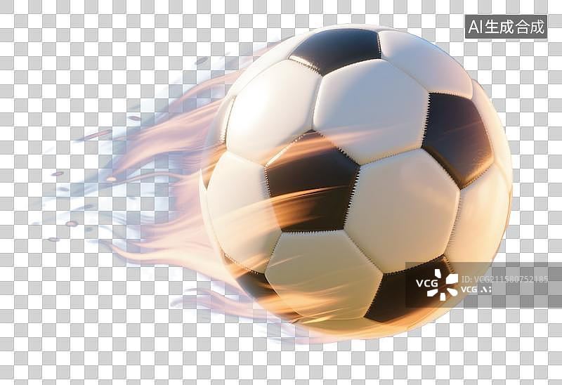 【AI数字艺术】飞出残影的足球免抠元素图片素材