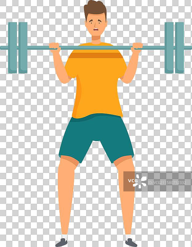年轻男子举起重杠铃进行力量训练图片素材