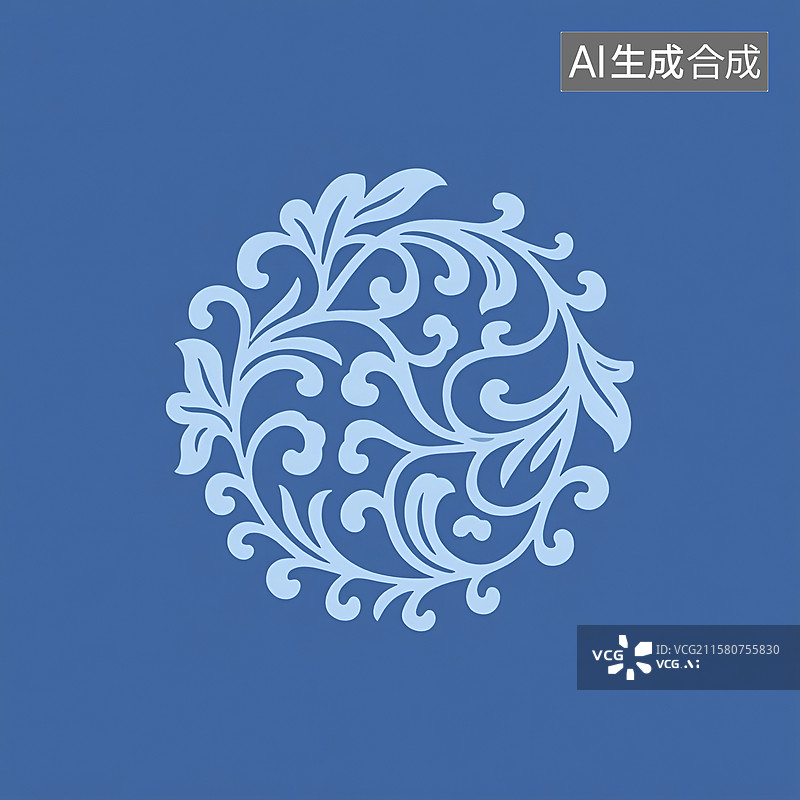 【AI数字艺术】中国传统花纹缠枝纹图片素材