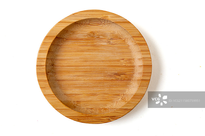 简约圆形竹制小碟图片素材
