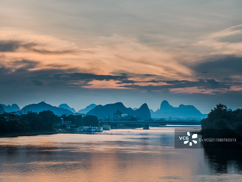 漓江暮色图片素材