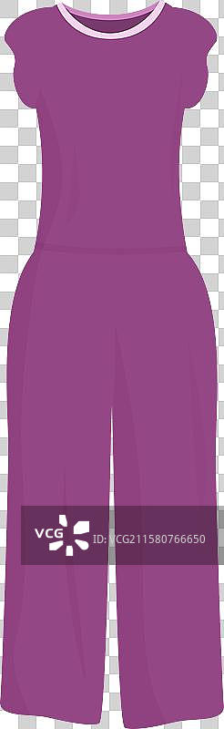 紫色短袖女式连体衣图片素材