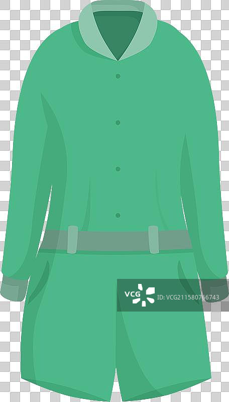 展示运动时尚的绿色连体裤，配有腰带图片素材