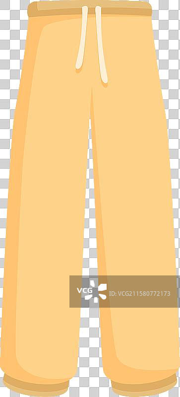 带抽绳的黄色运动裤图片素材