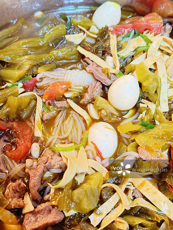 酸菜肉丝米线图片素材