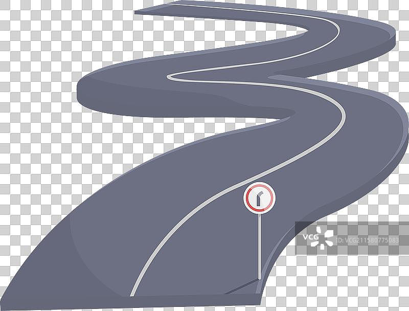蜿蜒的道路向左和向右转弯穿过图片素材