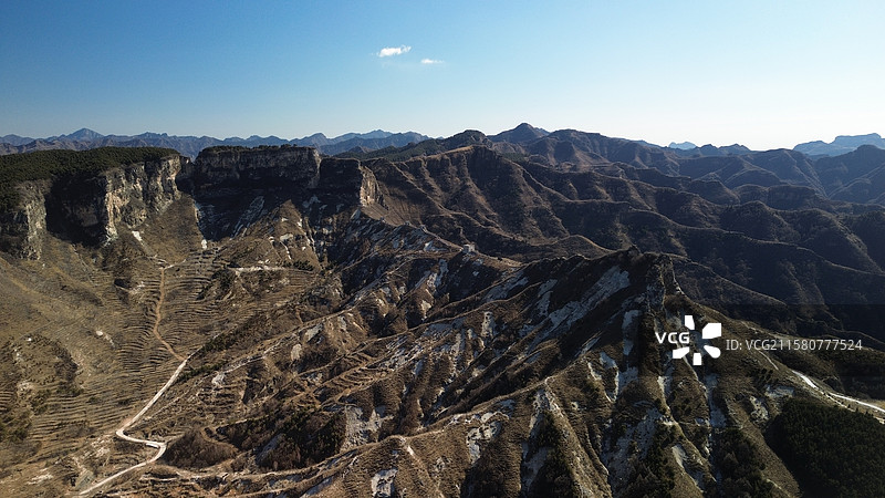 北京房山红井路自然风光 | 群山中的公路风光图片素材