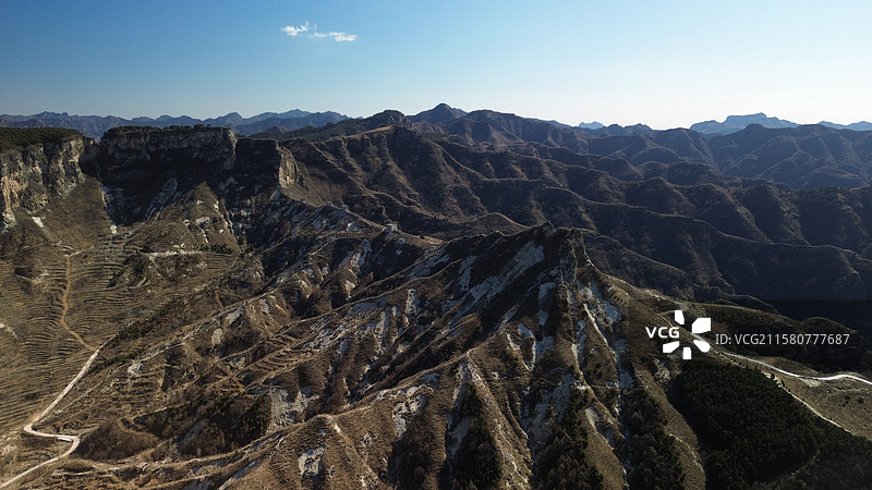 北京房山红井路自然风光 | 群山中的公路风光图片素材