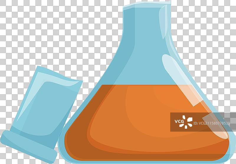 锥形瓶中盛有橙色液体图片素材