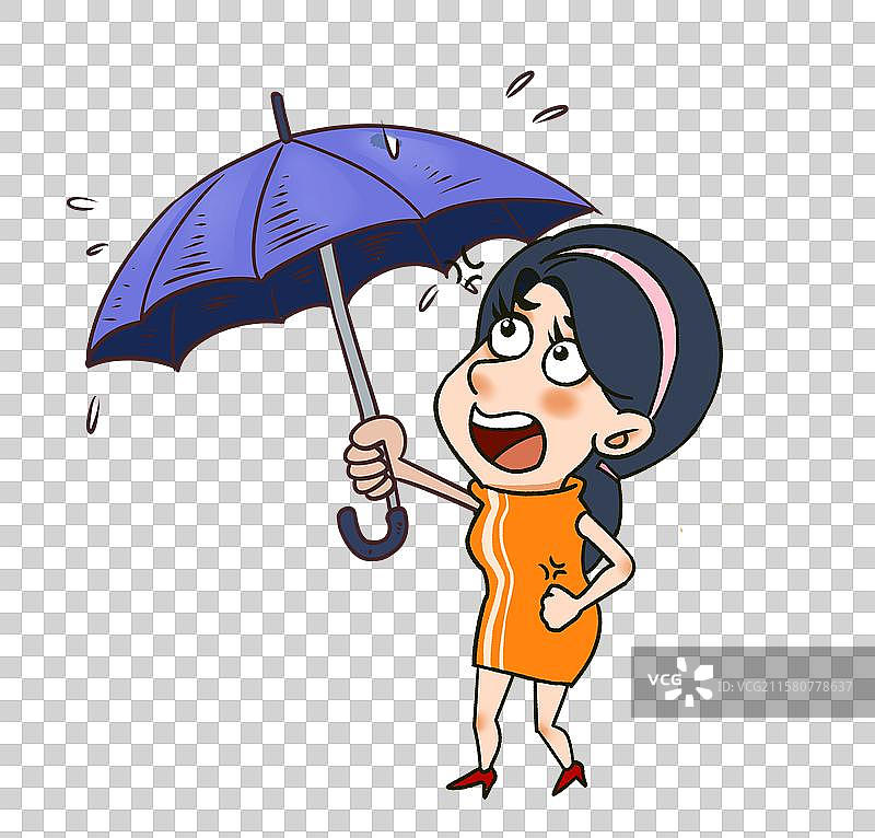 下雨女人撑着伞图片素材