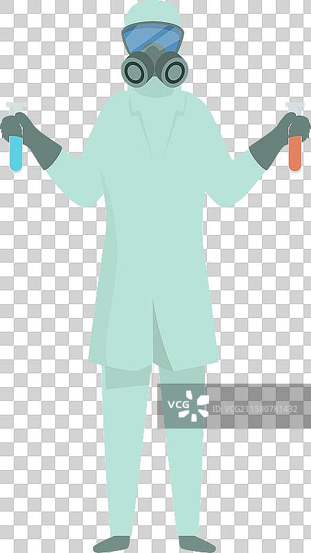穿着防护服和防毒面具的科学家图片素材