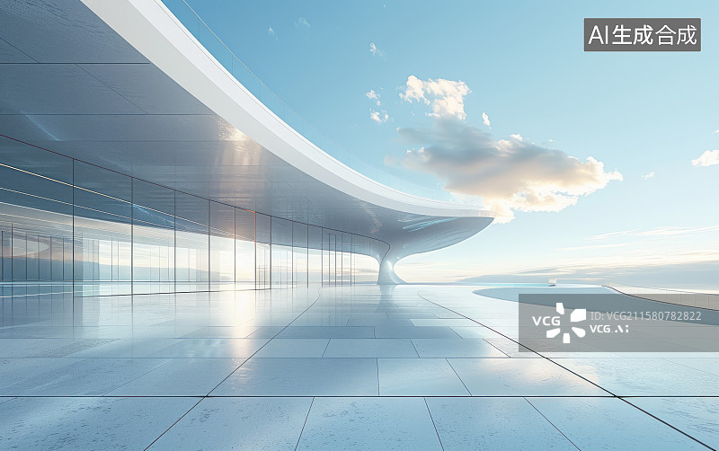 【AI数字艺术】现代艺术建筑与汽车广告背景图图片素材