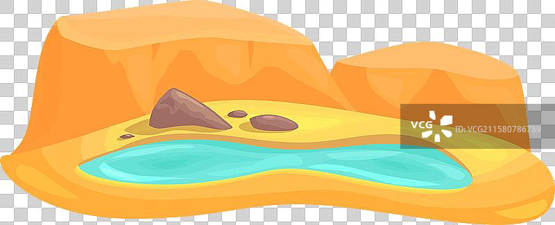 被环绕的碧绿色水的小绿洲图片素材