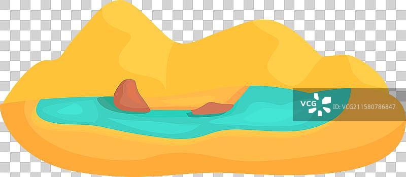 沙漠中形成的小绿洲图片素材