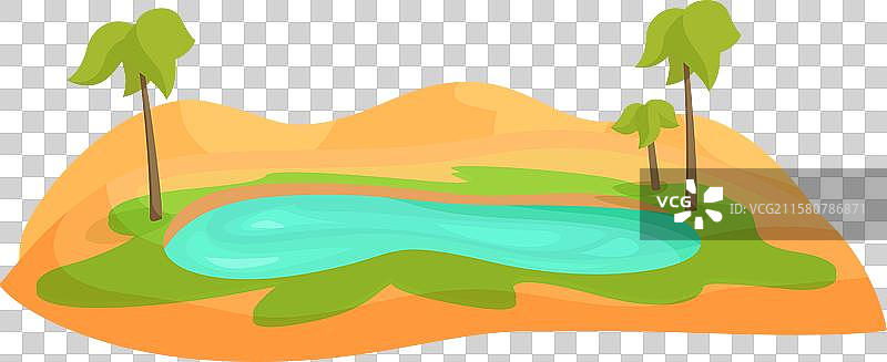 沙丘上生长着棕榈树的绿洲图片素材