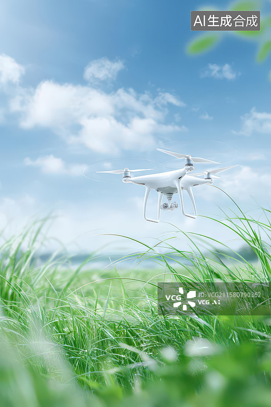 【AI数字艺术】田野航拍无人机飞行图图片素材