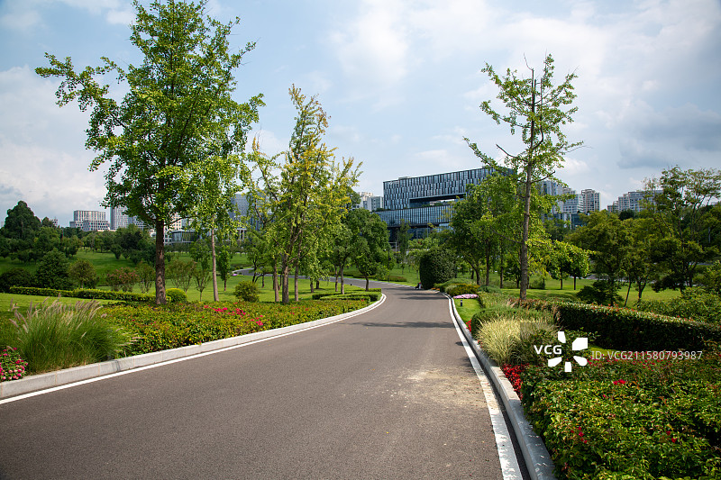 四川天府新区兴隆湖湿地公园湖湾半岛风光图片素材